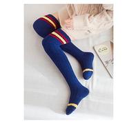 MEVZHH Calcetines de Rodilla a Rayas de la Mori Girl,Calcetines Altos de Muslo Largo Y Acogedor Lindo Kawaii a Rayas,Calcetín Cálido Animal de Invierno de Otoño/Rayas Azules/Tamaño