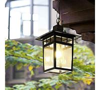 MEVZHH Candelabras, Clásico Exterior Robusto Impermeable Linterna Antigua E27 Galería de Vidrio Impermeable Pabellón Lámpara Colgante Cielo Exteriorpendido Iluminación Montada Jardín Lumi Presente