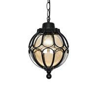 MEVZHH Candelabras, Ip65 Impermeable Colgante Linterna Luz Retro Lámpara Colgante Sombra Lámpara Exterior Globular Techo con Vidrio de Burbuja Y Cadena Ajustable para Porche, Patio, Rústica Lámpara de