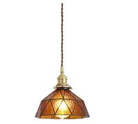 MEVZHH Candelabras, Lámpara Colgante Del de la Sombra de Vidrio Creativo, Clásico Retro Luz Del Techo de Ahorro de Energía No Vertigo Colgante Estilo Industrial E27 Iluminaciónnsión/Ámbar