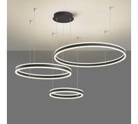 MEVZHH Candelabras, Luces Colgantes Interior Gran Lámpara para el Vestíbulo Entrada Granja Moderno 3 Anillo con Control Remoto Led Colgante para la Isla de la Cocina Sala de Estar Comedor/3 Anillos 40