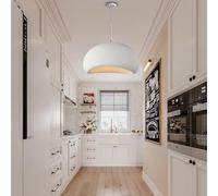 MEVZHH Candelabras, Luminaria Colgante Escandinava - Lámpara Moderna Wabi-Sabi para la Isla de la Cocina Y el Comedor - Diseño de Hormigón de Altura Ajustable E27 Base Beige Y