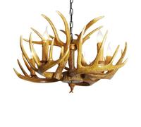 MEVZHH Candelabras, Retro Granja Cuerna Lámpara Mediados Del Siglo Clásico Resina Cuerna Colgante Luz Rústica Cuerna Techo Luminaria Retro Gran Cuerna Lámpara para Comedor Cocina Bar Iluminación/5 Luc