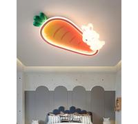 MEVZHH Candelabros, Lámpara de Techo Led Creativa Naranja para Niños, Lámpara de Habitación Infantil, Lámpara de Techo Regulable con Control Remoto, Iluminación de Techo de Conejo Y Zanahoria para Niñ