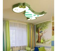 MEVZHH Candelabros, Lámpara de Techo Led para Habitación Infantil con Control Remoto, Regulable, Creativa, Lámpara de Dinosaurios con Dibujos Animados para Niños Y Niñas, Diámetro 48 Cm, Verde