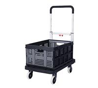 MEVZHH Carritos, Carritos Manuales Móviles, Carrito de Compras Plegable, Carrito de Plataforma Plana, Carrito Portátil, Carrito de Cuatro Ruedas, Carrito de Camión Tonto, Carrito de Casa, Carrito de A