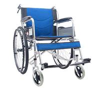 MEVZHH Conducción de Silla de Ruedas Plegablera,Carrito Viejo Portátil de Silla de Ruedas,Carrito para Discapacitados,Silla de Ruedas de Mde Refuerzo de Asiento Suave Grueso,Portable,