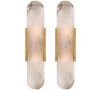 MEVZHH Conjunto de 2 Alábastro Natural de Pared, Elegantes Paredes de Mármol para Baño Y Uso Interior, Luminarias de Vanidad Stylishd/D/50 cm