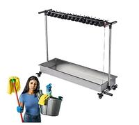 MEVZHH Drain Rack Scolmop Scolscolmovible Metti Mops Umidi, Commerciale Mop Rack Montato a Pavimento, Carrello Strumento Di Pulizia In Piedir Il Pavimento, Organizzatore Di Stoccaggio Strumentor Garag