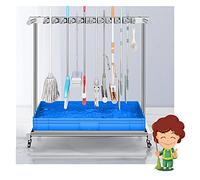 MEVZHH Drain Rack Scolp Mop Carrello Scolmop Mobile, Stoccaggio Del Carrello Dello Strumento Di Pulizia In Piedir Il Pavimento,Organizzatore Di Forniture Di Pulizia,Con Ruote/Bluesina /127