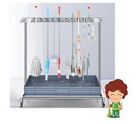 MEVZHH Drain Rack Scolp Mop Carrello Scolmop Mobile, Stoccaggio Del Carrello Dello Strumento Di Pulizia In Piedir Il Pavimento,Organizzatore Di Forniture Di Pulizia,Con Ruote/Grigio-Sina /67