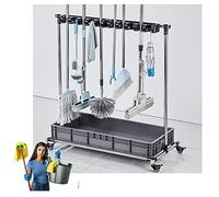 MEVZHH Drain Rack Scolp Mop Movible Floor Standimop Scolp Utility Cleanitool Carrello, Organizzatore Di Forniture Di Pulizia, Stoccaggio Utensili Da Giardino, Stand Ombrello/24 Slot