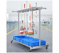 MEVZHH Drain Rack Scolp Mop Scolp Mop Di Utilità Mobile, Organizzatore Di Forniture Di Pulizia, Carrello Di Pulizia, Carrello Di Pulizia, Scolpiera con Ruotaiversale,R Giardino, Garage, Scuola/Sina B