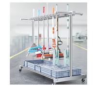 MEVZHH Drain Rack Scopri Mop Scopri Di Utilità Mobile Scopri Mop, Organizzatore Di Forniture Di Pulizia, Carrello Di Pulizia, Carrello Di Pulizia, Scopri con Ruotaiversale/Grigio-Sina /97