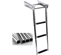 MEVZHH Escaleras Del Bdel Muelle, Escalera Del Bdel Pontón de 3/4 Pasos, Acero Inoxidable Bajo Escalera de Buceo Deslizante de Plataforma, Capacidad de 330Lbs para Yate Marino/Piscina ()