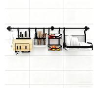 MEVZHH Estantes de Platos,Estante de Almacenamiento de Platos de Fregadero de Cocina Estante de Almacenamiento de Platos Desagüe de Platos Ajustable de Gran Capacidad Organizadores de Cocina Multifunc