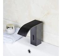 MEVZHH Grifo Automático Manos Táctiles Sensor Libre Soild Latón Negro Cascada Baño Lavabo Lavabo Grifo Mezclador