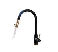 MEVZHH Grifo de Cocina Táctiligente de Pincel Oro 360 ° Mezclador Giratorio de Fregadero con Pulverizador Extraíble Control Táctil Grifo de Mezcla Deua/Oro Negro