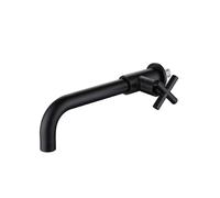 MEVZHH Grifos,Grifo de Pared Baño Lavabo Negroua Fría Solo Grifos de Lavabo de Palanca Cruzada para Latón Del Baño,Negro