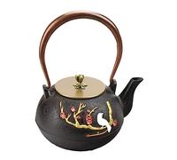MEVZHH Hervidores de Estufa, Utensilios de Té 40.5Oz / 1.2L Tetera de Hierro Fundido Teteras Japonesas Hervidor de Ciruela Magpie para Cocina Del Hogar Restaurante Tetera Suelta