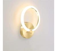MEVZHH Iluminación de Pared Rede Oro Moderno, Lámpara de Pared Interior Led de 10 W con Anillo De, Luminaria de Pared Contemporánea para Dormitorio, Pasillo, Lado de Cama, Sala de Estar