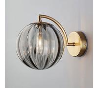 MEVZHH Lámparas de Pared, Accesorio de Pared de Globo de con Costillas de 15 cm Modernos - Sconce Interior Elegante para Dormitorio, Sala de Estar, Isla de Cocina, Bar Y - E27 Compatible, Bombilla No