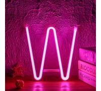 MEVZHH Lámparas de Pared,Led Diy Luz de Neón 0-9 Iluminar Números 26 Alfabeto Lámpara de Neón Batería/Usb Alimentado, Lámpara Decoración de Pared, Número/Letra Iluminada Señal Luces de Neón/Rosa/e