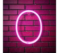 MEVZHH Lámparas de Pared,Led Diy Luz de Neón 0-9 Iluminar Números 26 Alfabeto Lámpara de Neón Batería/Usb Alimentado, Lámpara Decoración de Pared, Número/Letra Iluminada Señal Luces de Neón/Rosa/e