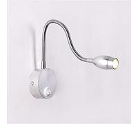 MEVZHH Lámparas de Pared, Luces de Lectura Led, Lámpara de Montaje en Pared con Cuello de Ganso Flexible, Interruptor de Botón Encendido/Apagado, Luz Cálida 3000K, Luz Nocturna Junto a la Cama para