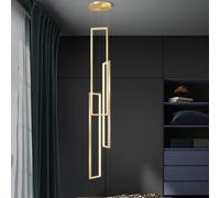 MEVZHH Lámparas,Lámpara Led Moderna - Larga Luz Colgante de Escalera de Oro para Sala de Estar Pasillo Dúplex Y Vestíbulo - Elegante Luminaria de Aluminio para la Decoración Del Hogar