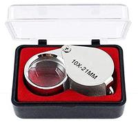 MEVZHH Lupas, 10X 20X 30X Lupa de Identificación de Joyería Portátil de Mano de Alta Ampliación de Vidrio de Metal de Bolsillo Plegable/Azul