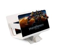MEVZHH Lupas, Lupa de Pantalla de Teléfono 3Dlícula Estéreoscópica Vídeo Escritorio Plegable Soporte de 8 Pulgadas Plegable Amplificador Soporte de Teléfono Móvil/White