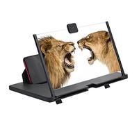 MEVZHH Lupas, Lupa de Pantalla de Teléfono Móvil de 12 Pulgadas 3D Amplificador de Vídeo Hd Soporte de Juego Delícula Lupa de Escritorio Plegableiversal