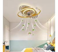 MEVZHH Luzes de Techo Silenciosas para Niños con Control Remoto de Ventilador 6 Ventiladores de Techo Regulables de Velocidad con Lámparas, Ventiladores de Techo de Timide la Función de Invierno Y Ver