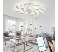 MEVZHH Luzes de Ventilador de Techo con Control Remoto Silencioso 6 Velocidad Modernos Ventiladores de Techo con Lámparas, Led Reversible Invierno/Verano Función Ventilador Luz Techo para Sala de Es