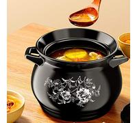 MEVZHH Macetas, Plato de Asador con Tapa,Eta de Cocina Profesional con Tapa,Eta de Arroz de Arcilla de Cerámica,Eta Caliente,Eta de Stock Resistente Al Calor para Cocer Al Vapor/5L