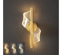 MEVZHH Modern Led Spiral Wall Light 10W Interior Wallp Made Of Aluminum And Acrylic 3000K ~ 6000K Bed Sidep Iluminación de Pared para Dormitorio Pasillo Sala de Estar/Oro