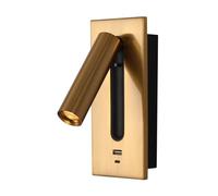 MEVZHH Modern Usb Wall Sconce con Rotación Ajustable, Led Readilight Junto a la Cama, Usb Chargiports, Control de Interruptor, Acabado Negro Ideal para Dormitorio/Ty-C + Usb/D