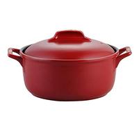 MEVZHH Ondas, Cerámica de la Asalla, Onda de Arroz Con, Conjunto de Platos de Asalla Rectangular Cubierto, Pans de Lasaña con Tapa para Cocinar, Plato para Hornear con Tapa para la Cena, Cocina/Rojo