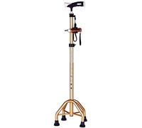 MEVZHH Palos para Caminar, Bastones Palo para Caminar Ancianoscópico de Cuatro Patas Iluminado Palo para Caminar de Aleación de Aluminio Antideslizante Caminador Ajustable en Altura, Oro, Oro Práctico