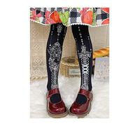 MEVZHH Primavera Y Veranobotas de Bronce Impresas Medias de Seda Segundo Elemento Chica Suave Loli Medias de Seda/White/153Cm 168Cm