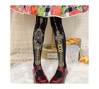 MEVZHH Primavera Y Veranobotas de Bronce Impresas Medias de Seda Segundo Elemento Chica Suave Loli Medias de Seda/Amarillo/153Cm 168Cm