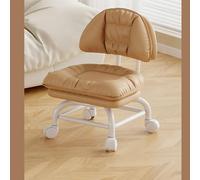 MEVZHH Taburete Rollilow Lazy Seat Backrest 3 Capa Mobile Taburete Ruedas Giratoriasiversalesas para Cocina de Oficina en el Hogar/Marrón/Nivel C2