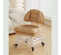 MEVZHH Taburete Rollilow Lazy Seat Backrest 3 Capa Mobile Taburete Ruedas Giratoriasiversalesas para Cocina de Oficina en el Hogar/Marrón/Nivel B3