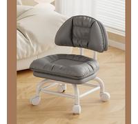 MEVZHH Taburete Rollilow Lazy Seat Backrest 3 Capa Mobile Taburete Ruedas Giratoriasiversalesas para Cocina de Oficina en el Hogar/Gris/Nivel B2
