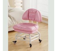 MEVZHH Taburete Rollilow Lazy Seat Backrest 3 Capa Mobile Taburete Ruedas Giratoriasiversalesas para Cocina de Oficina en el Hogar/Rosa/Nivel D3