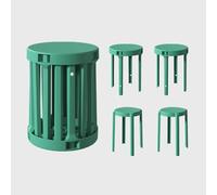 MEVZHH Taburetes de Bar Apilables Conjunto de Taburetes Redondos Adultos Muebles de Ahorro de Espacio Oficina en el Hogar Salas de Clases Elegantes Versátiles/Verde/No.