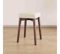 MEVZHH Taburetes de Madera Apilables, Taburetes Cuadrados Acolchados, con Pies Antideslizantes para Cocina Escolar de Oficina en Casa 45,7 cm de Altura Y Elegantes Soluciones de Asiento/Crème de Noi*