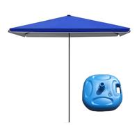 MEVZHH Umbrellas, Paraguas Al Aire Libre Cuadrado 1.8X2.2M / 2.0X2.0M Sombra Del Sol Protección Uv 50 Cuatro Nide Ajuste de Altura Estructura Triángulo Jardín Arena Patio Patio Paraguas/Azul con Base/