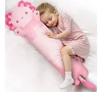 Mewaii 110CM Largo Axolotl de Peluche Almohada Suave y Cómoda Peluche Salamandra Rosa Cojines de Felpa Perfectos para Regalo